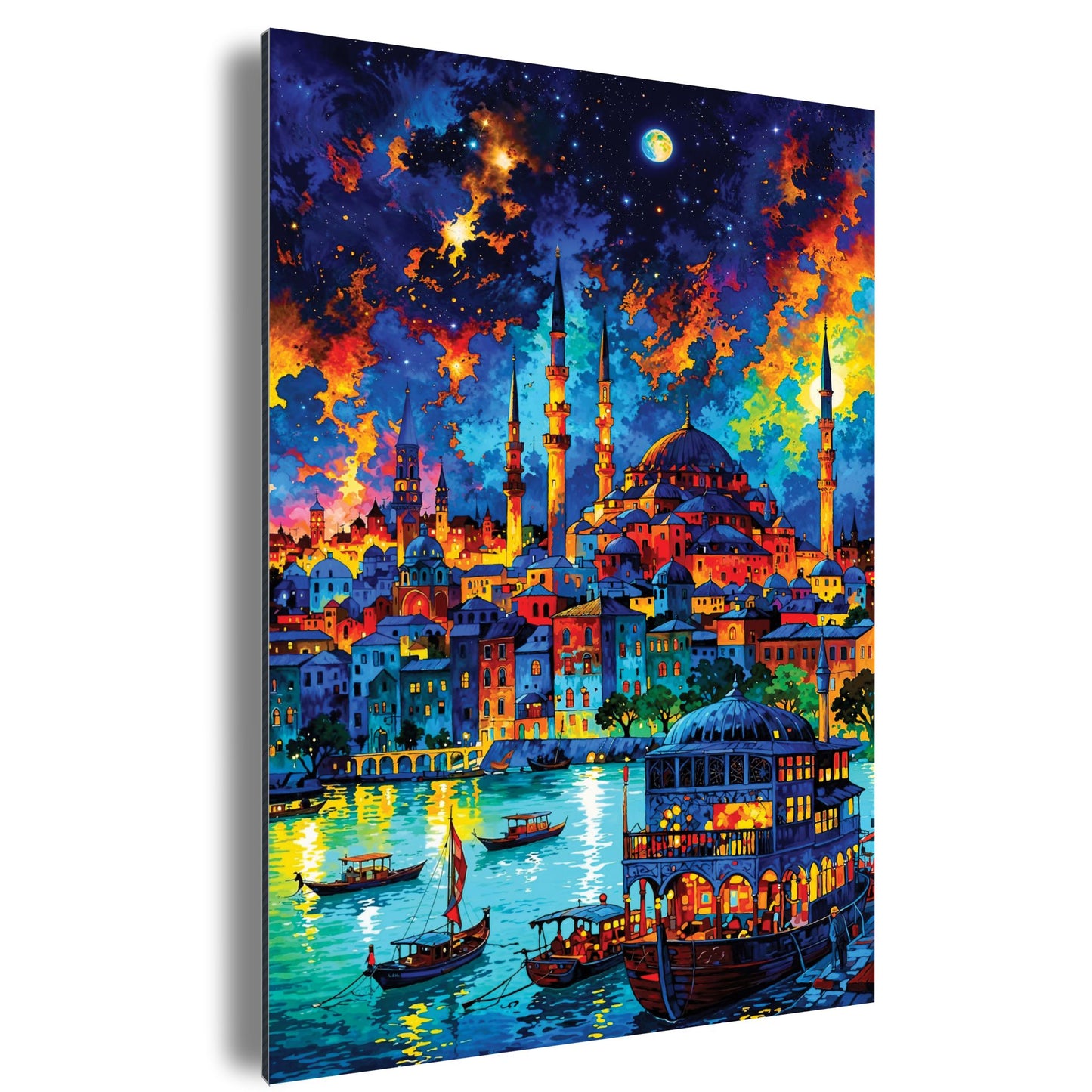 The Moonlit City by the Water