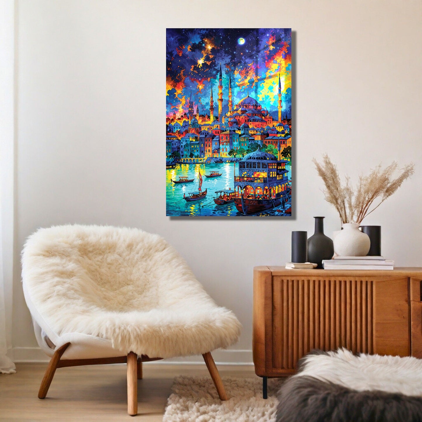 The Moonlit City by the Water